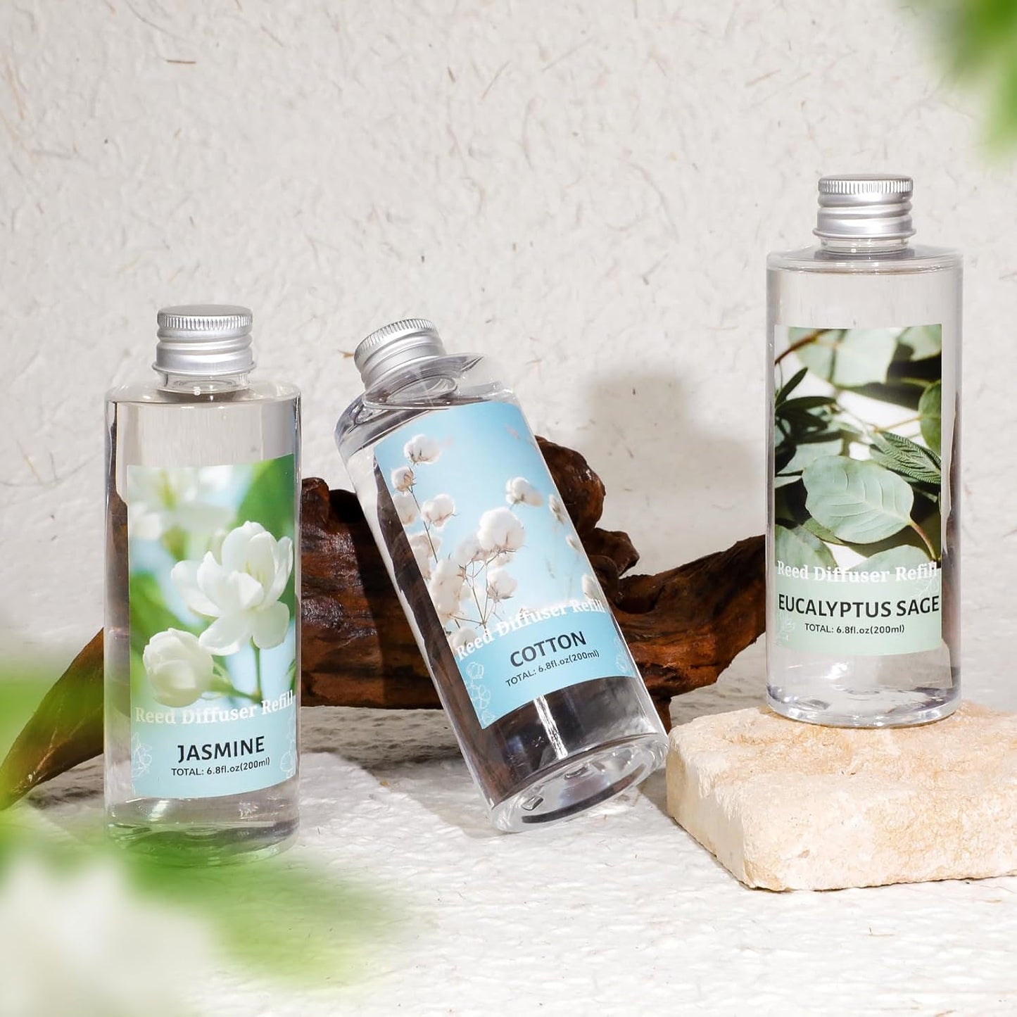 SCENTORINI Reed Diffuser Oil Refill, Eucalyptus Sage Diffuser Oil 6.76 Fl Oz, Natural Scented Essential Oil Refill Long Lasting Summer Home Fragrance for Room Spa Aromatherapy Bathroom Home Decor