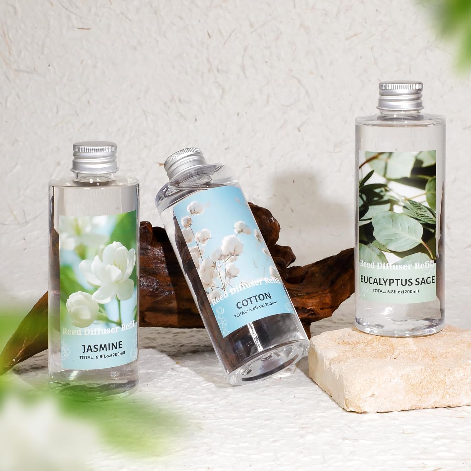 SCENTORINI Reed Diffuser Oil Refill, Eucalyptus Sage Diffuser Oil 6.76 Fl Oz, Natural Scented Essential Oil Refill Long Lasting Summer Home Fragrance for Room Spa Aromatherapy Bathroom Home Decor