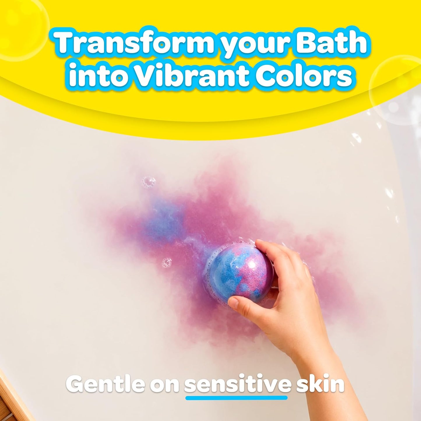 Crayola Scented Bath Bombs for Kids (7 Count), Non-Toxic, Stain Free, Multi-Colored Fizzy Bath Bombs with Grape, Lemon, Cotton Candy & Bubblegum Scents