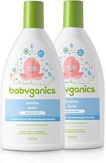 Babyganics Bubble Bath, Gently Cleanses, Fragrance Free, 20 Fl Oz (Pack of 2), Packaging May Vary