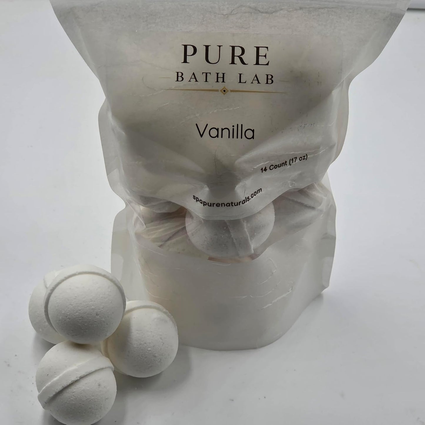 Spa Pure VANILLA Bath Bomb -14 Bath Bomb Fizzies - popular 1 oz gum drop shapped - ultra moisturizing with Shea, Mango & Cocoa Butter, makes a nice gift
