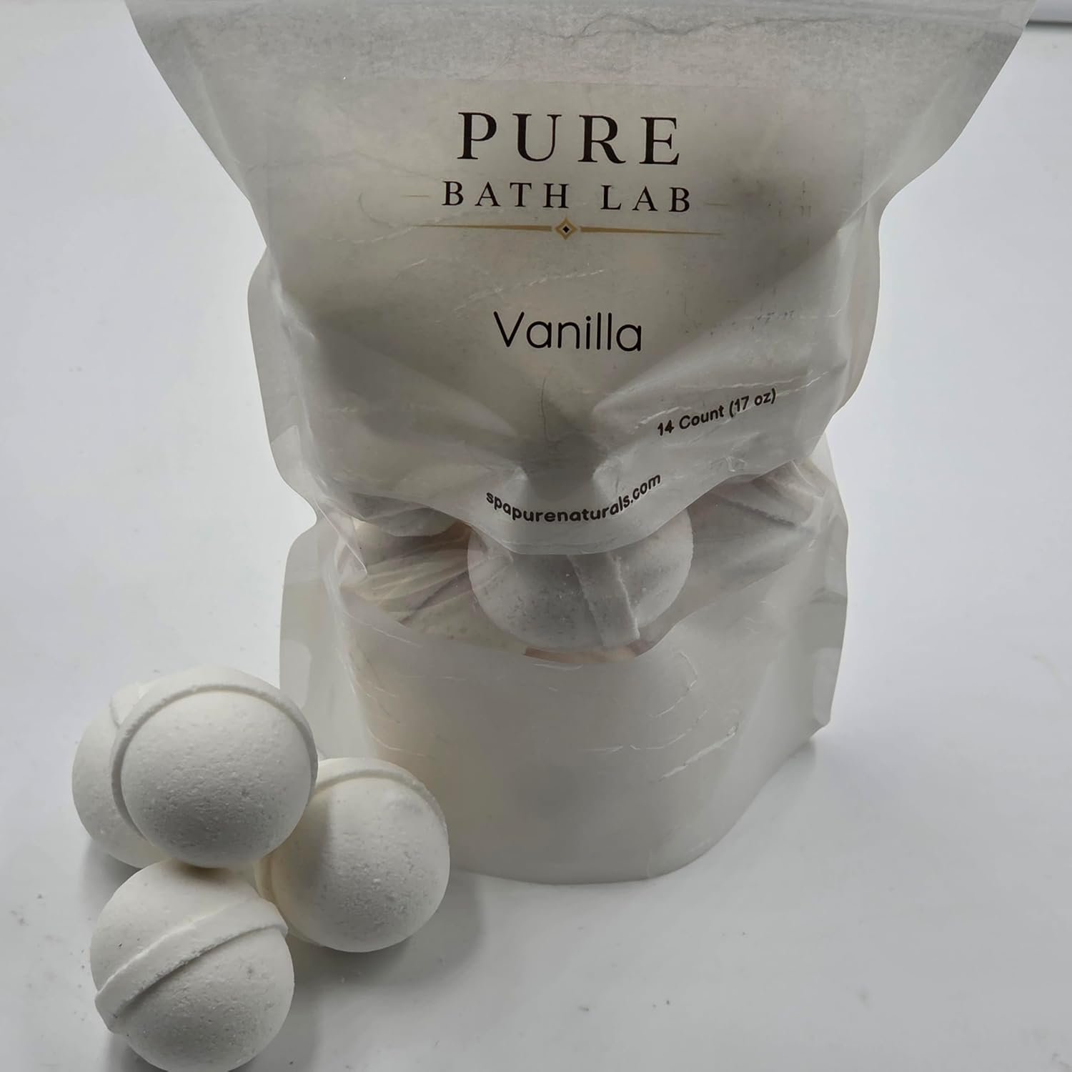 Spa Pure VANILLA Bath Bomb -14 Bath Bomb Fizzies - popular 1 oz gum drop shapped - ultra moisturizing with Shea, Mango & Cocoa Butter, makes a nice gift