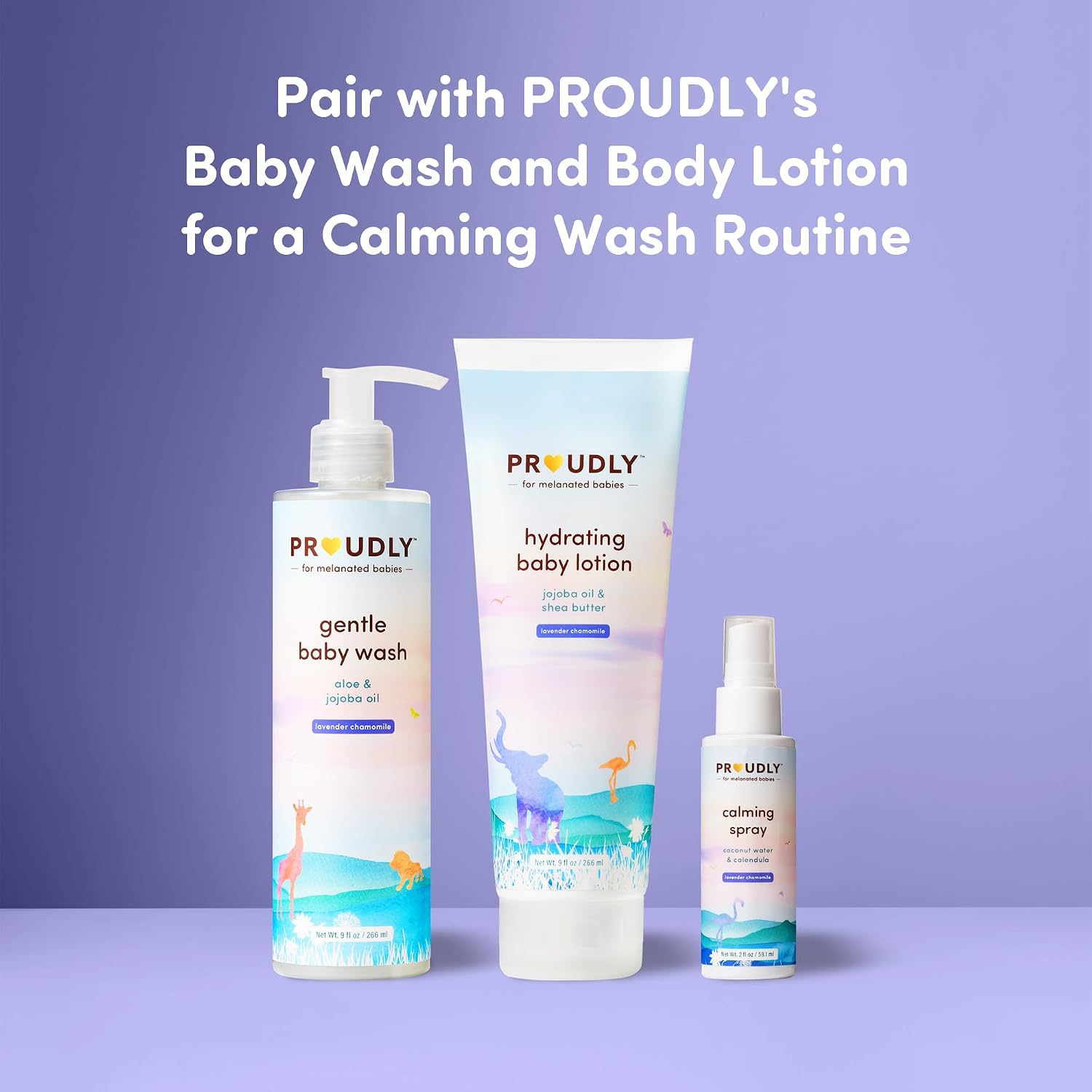 PROUDLY Baby Calming Spray with Lavender & Chamomile Essential Oils — Bedtime Sleep Mist for Newborns, Infants & Toddlers, Room, Linen & Skin Spray, No Synthetic Fragrance, 2-Pack (2 oz)