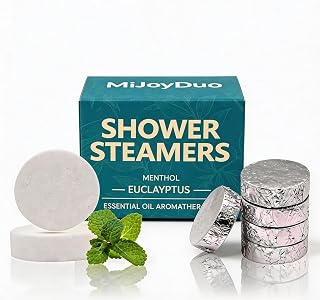 Shower Steamers 5 Pack, Eucalyptus & Mint Essential Oil, Aromatherapy Stress Relief Relaxation, Self Care Gifts for Women Home Spa