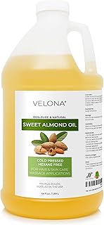 velona Sweet Almond Oil - 64 Fl Oz | 100% Pure and Natural Carrier Oil |Cold Pressed | Skin, Hair, Body & Face Moisturizing | Use Today - Enjoy Results…