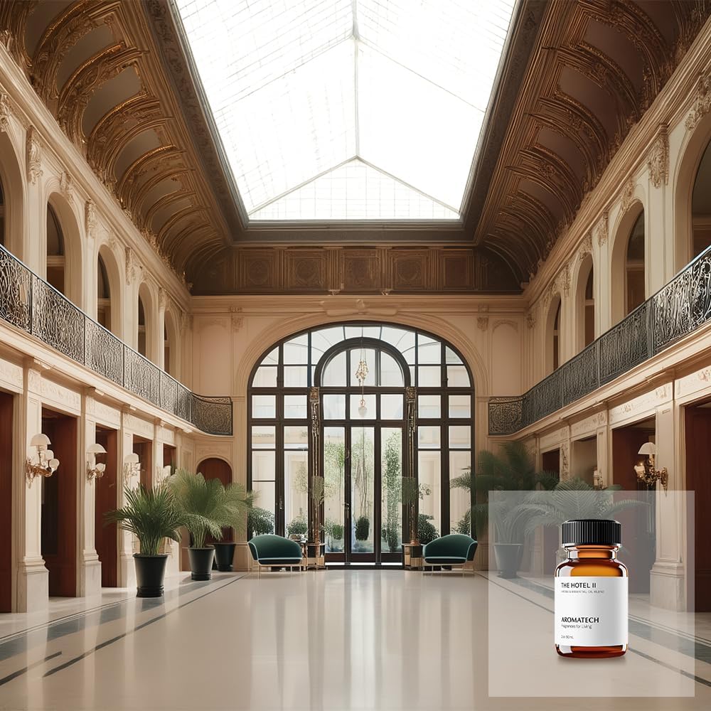 AromaTech The Hotel II Aroma Essential Oil Blend: Luxury Hotel Inspired Aromatherapy with Lemon, Lavender, Peach & Pine for Ultrasonic Diffusers & Nebulizers (10 mL, The Hotel II)