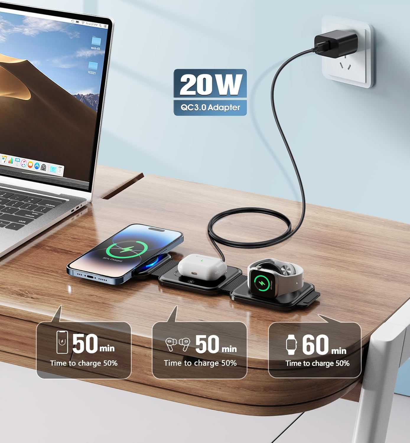 Waterless Essential Oil Diffuser 5000 Sq.Ft Coverage for Large Home, 3 in 1 Charging Station