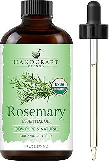 Handcraft Blends Organic Rosemary Essential Oil – 1 Fl Oz – 100% Pure and Natural – Premium Grade Essential Oil for Diffuser and Aromatherapy
