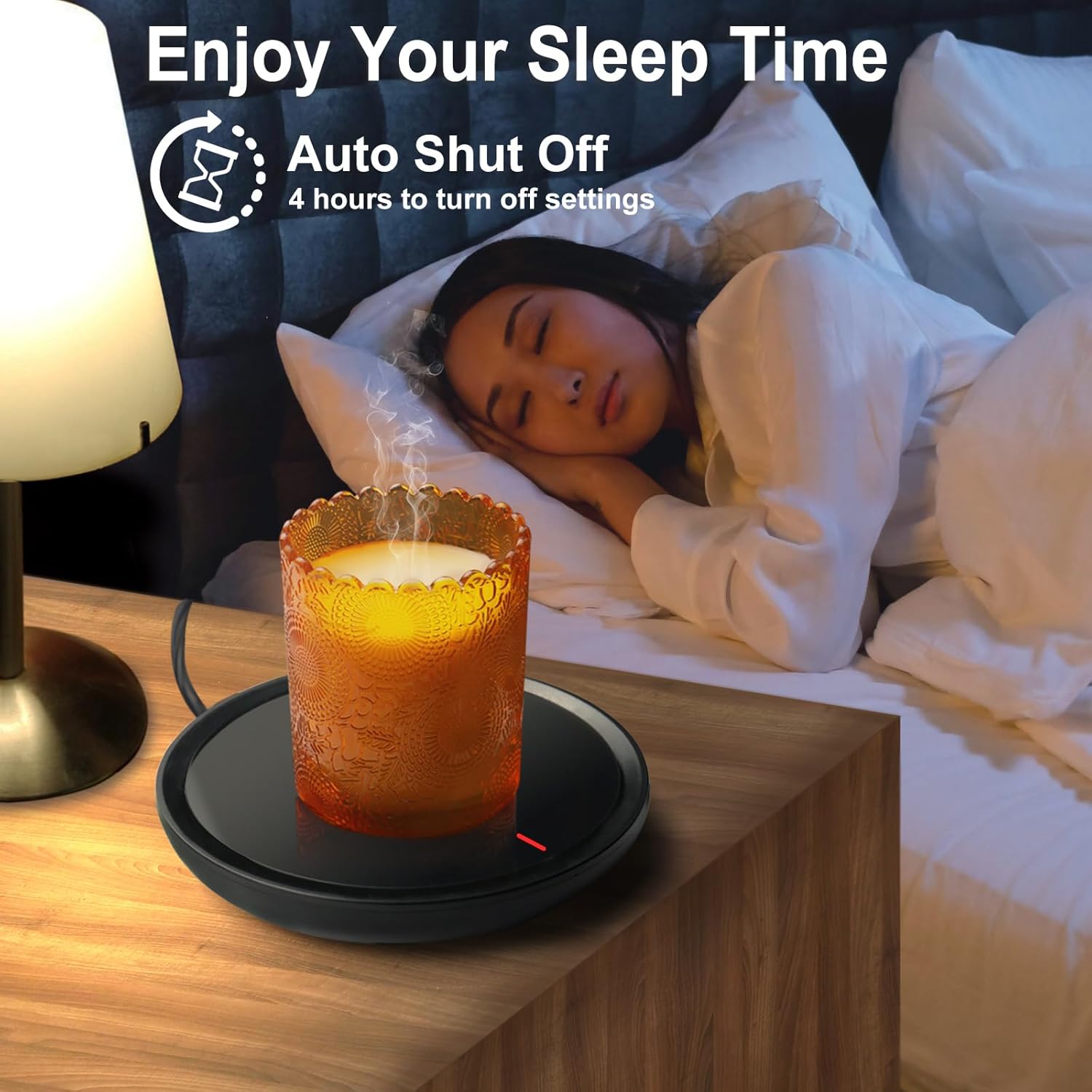 Candle & Coffee Warmer for Desk - Auto Shut Off