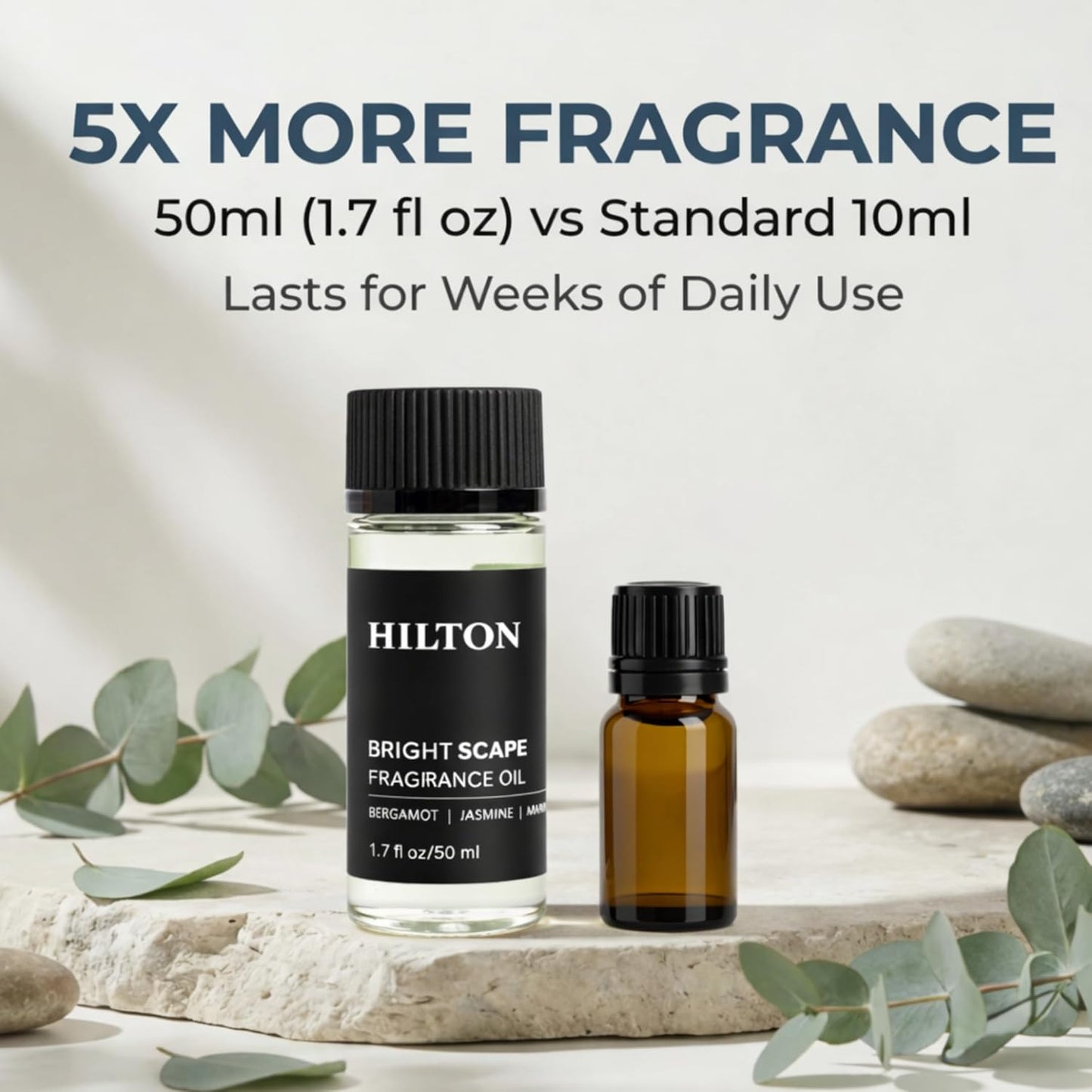 Hotel Lobby Diffuser Oil Refill for Ultrasonic & Waterless Diffuser - Hilton Hotel Inspired Scent - White Tea, Bergamot & Marine - for Home Fragrance, Crafting & DIY - 1.7 fl oz