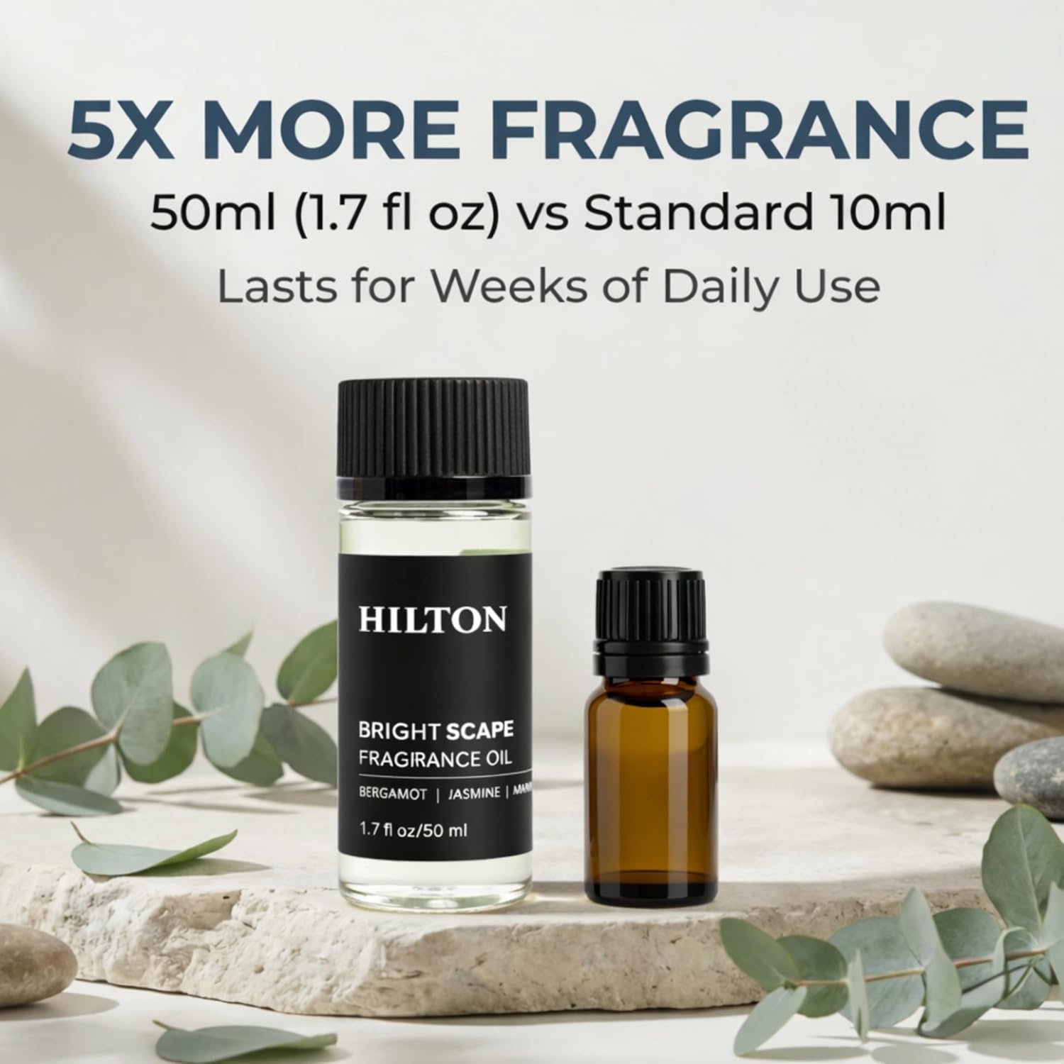 Hotel Lobby Diffuser Oil Refill for Ultrasonic & Waterless Diffuser - Hilton Hotel Inspired Scent - White Tea, Bergamot & Marine - for Home Fragrance, Crafting & DIY - 1.7 fl oz
