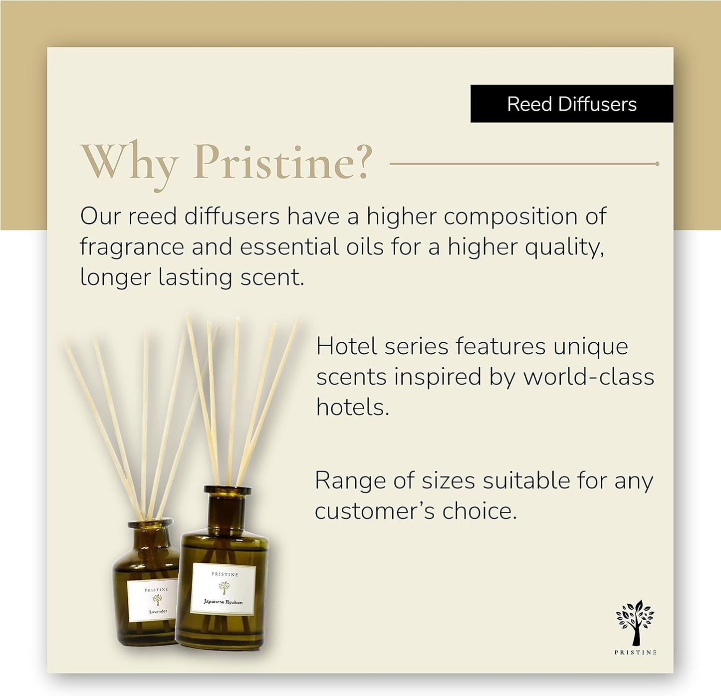 PRISTINE Swiss Château/Inspired by Hilton Reed Diffuser - Home & Bathroom | Fresh Cut Rose, Tangerine, Cedarwood Oil Reed Diffuser Set | Oil & Reed Diffuser Sticks, Home & Office Decor, Fragrance Gift