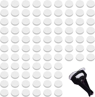 100 PCS Air Filter Scent Pads, Essential Oil Pads Unscented White Custom Scent Replacement Pad, 17mm Universal Essential Oil Perfumes Refill Tablets for Car Air Freshener Vent Clips Car Diffusers