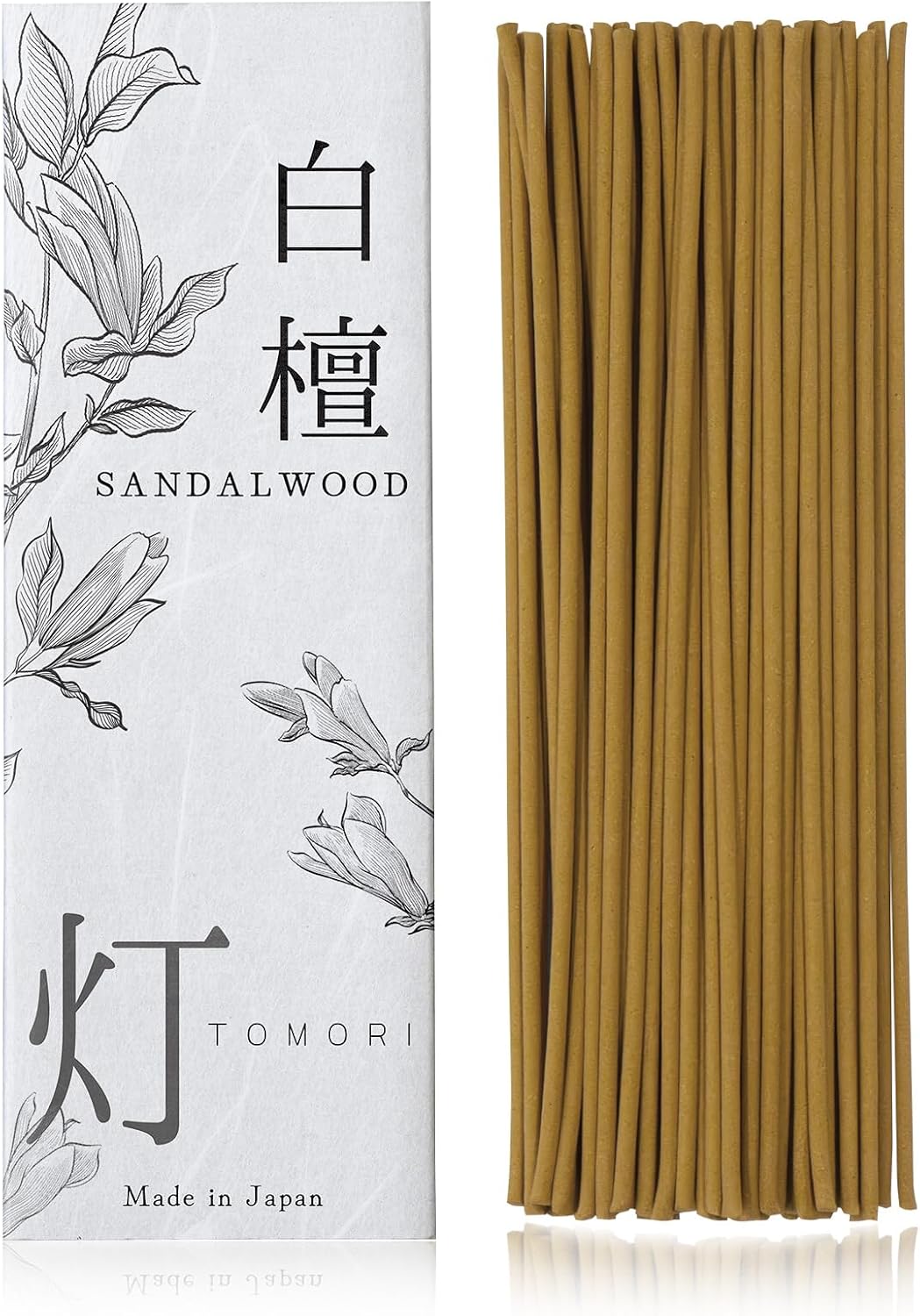 Sandalwood Premium Japanese Incense Sticks 60sticks Coreless Low Smoke Natural Charcoal Free Non Toxic Temple Kyoto Aroma Aromatherapy Meditation Calming Stress Relief Relaxation Yoga Zen TOMORI