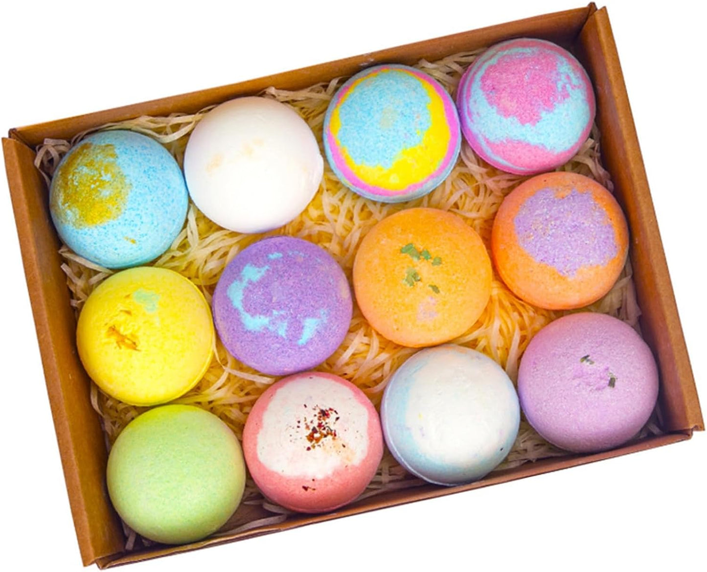 JEYPINMI Handmade Bath Bombs with Shea Butter Cocoa Butter Gift Set for Skin 12 Pieces/Box One Size
