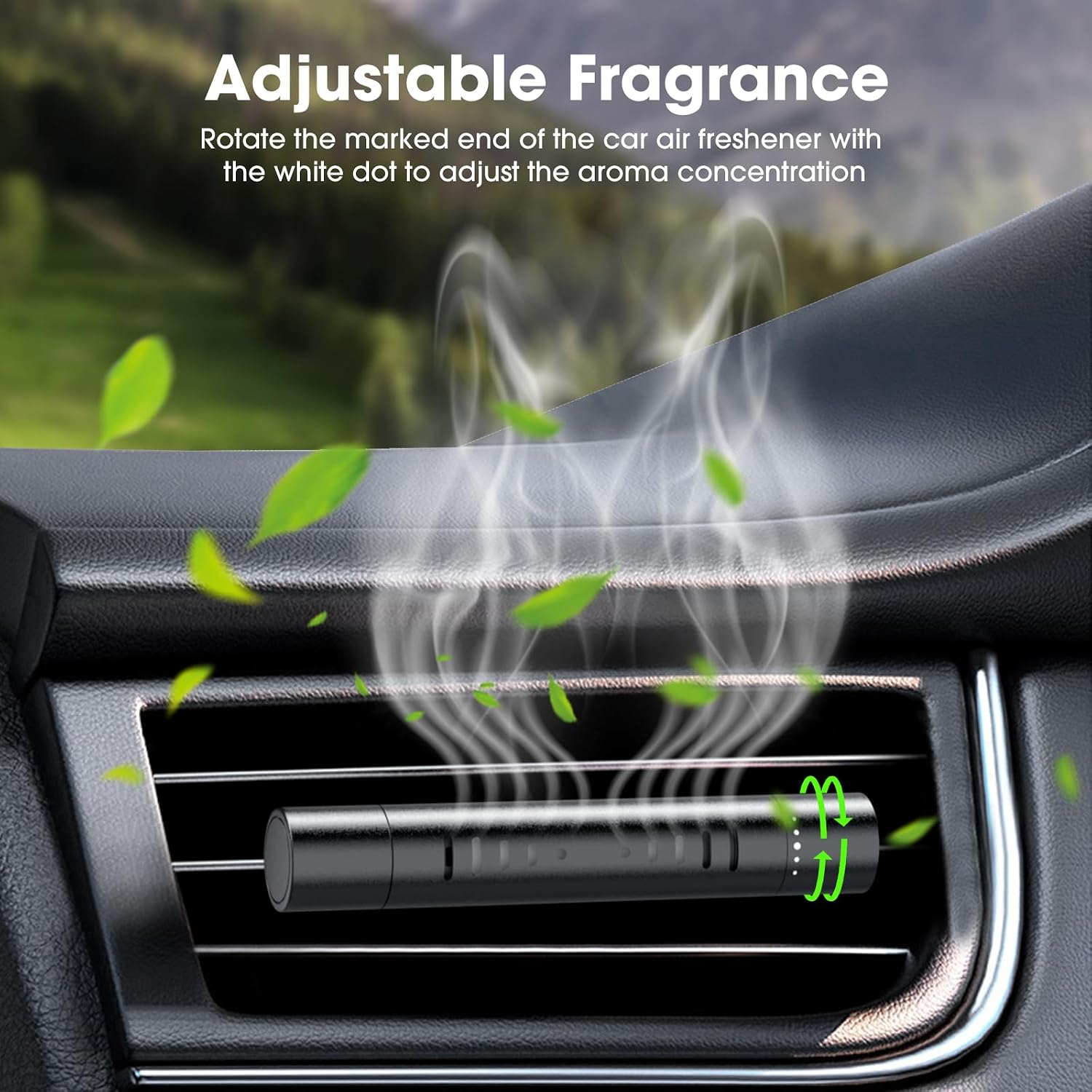 2 Packs Custom Car Air Freshener Diffuser Vent Clips with 12 Refill Sticks for Cars, Office, Kitchen, Bathroom, Pet Basic Refillable Kit Essential Oil Diffusers Car Accessories for Women Men
