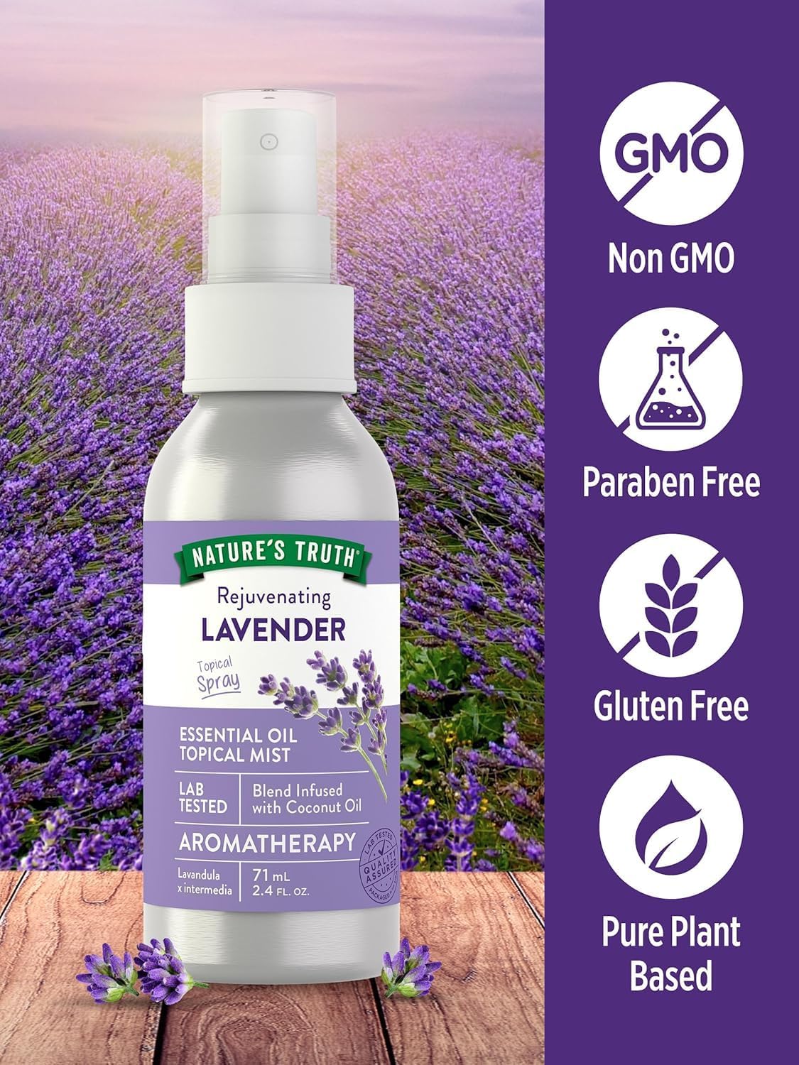 Nature's Truth Lavender Rejuvenating On The Go Hydrating Mist - 2.4 oz, Pack of 2