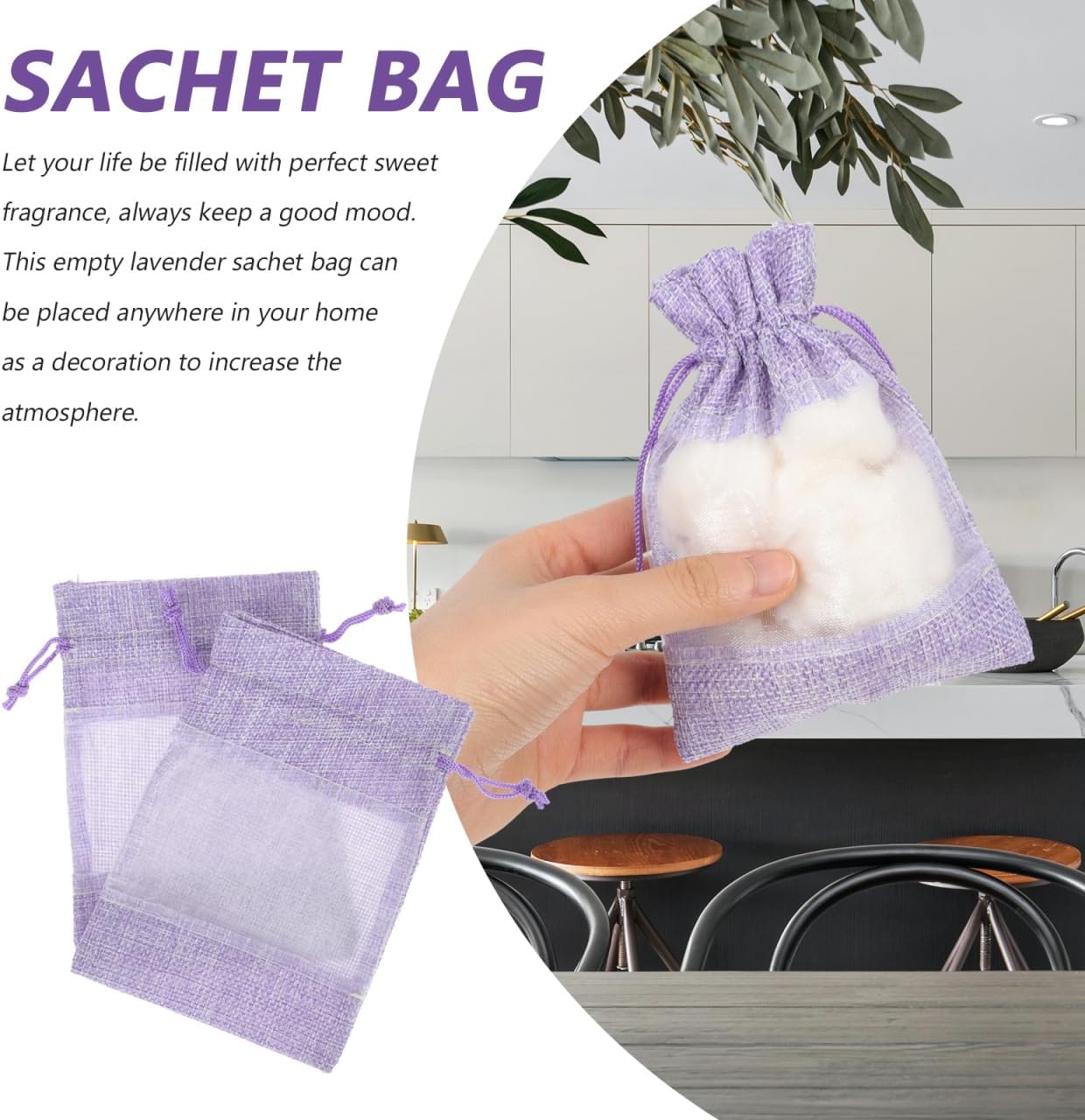 BESPORTBLE 10pcs Empty Sachet Bags for Lavender: 10x14cm Cotton Drawstring Pouch - Breathable Potpourri Holder for Closet Drawer Car