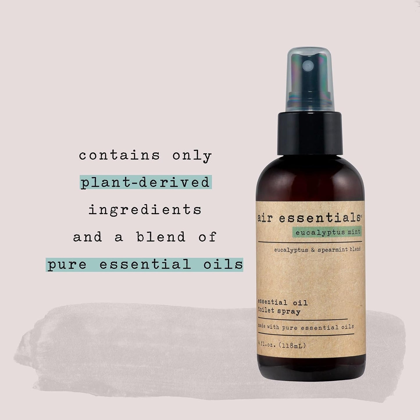 Air Essentials 4 oz Essential Oil Toilet Spray - Eliminate Bathroom & Toilet Odors with Pure Essential Oils - Air Freshener Made with Clean Plant-Derived Ingredients (Eucalyptus Mint)