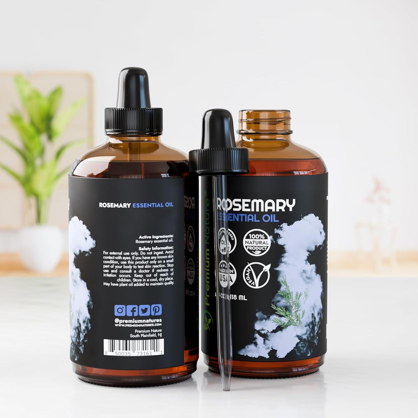 Rosemary Essential Oil for Diffuser Aromatherapy for Skin for Hair Growth Diffuser Oil for Body Oils Aceite de Romero 4oz