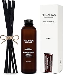 Frankincense Spice Scent Reed Diffuser Refill, Premium Essential Oils, 150ml/5.07 fl oz, Long-Lasting 8-12 Weeks