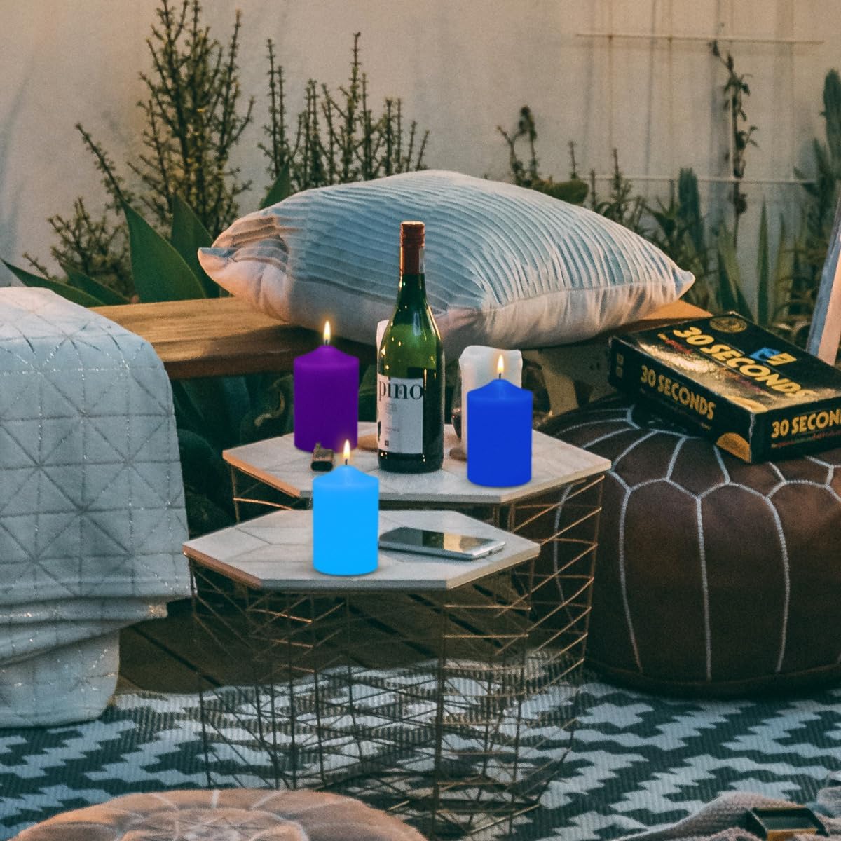 Home Scented Color Pillar Candles Set of12-2x3 inch - Dripless and Smokeless Large Pillar Candles, 20-Hours Long Burning Time Paraffin Candle for Dinner Table, Christmas and Home Deco