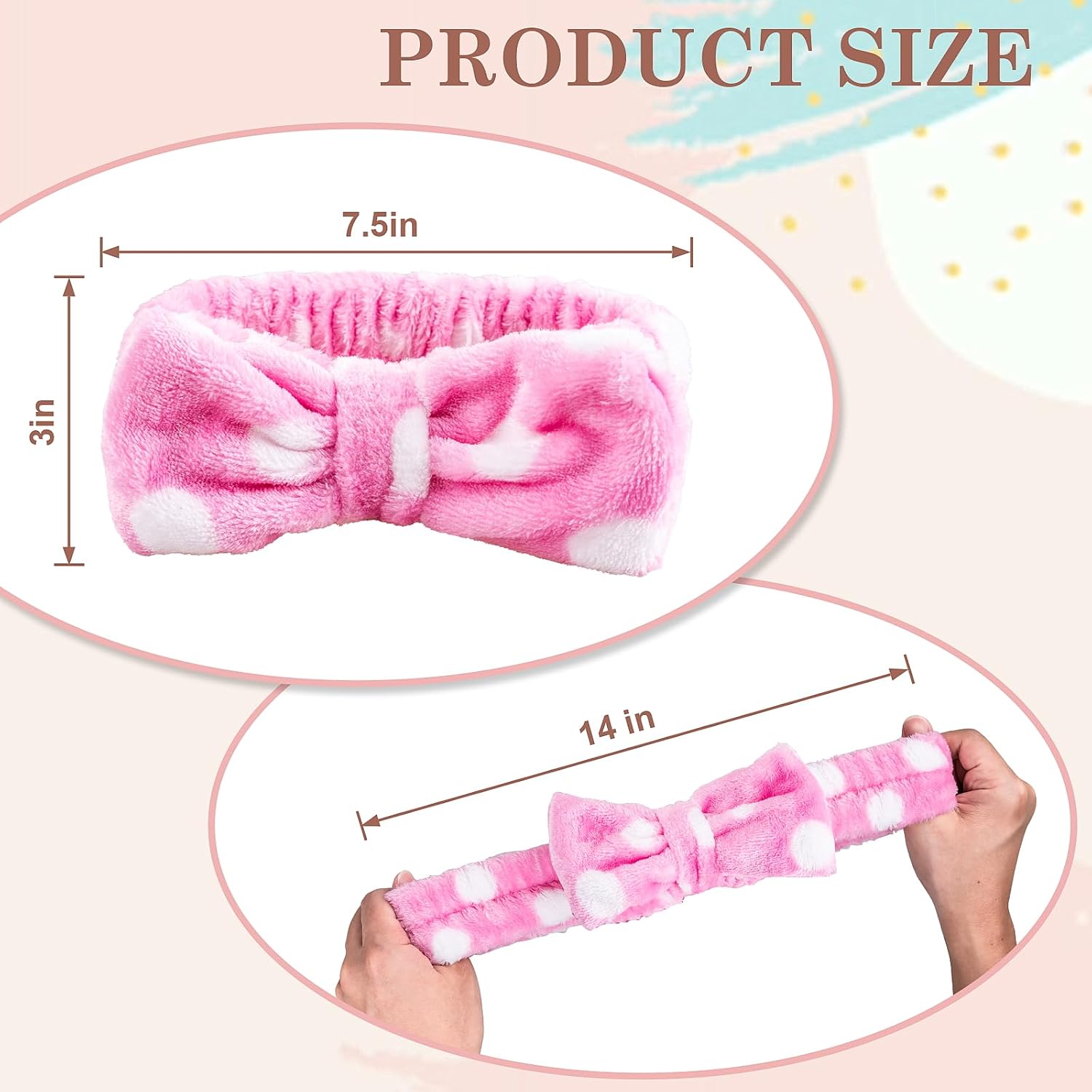 9 Pcs Spa Headband for Washing Face, Skincare Headband, Microfiber Makeup Headbands for Women Girls, Face Wash Skin Care Headbands, Facial Make Up Hair Head band, Bow Shower Hair Band for Teens Gift