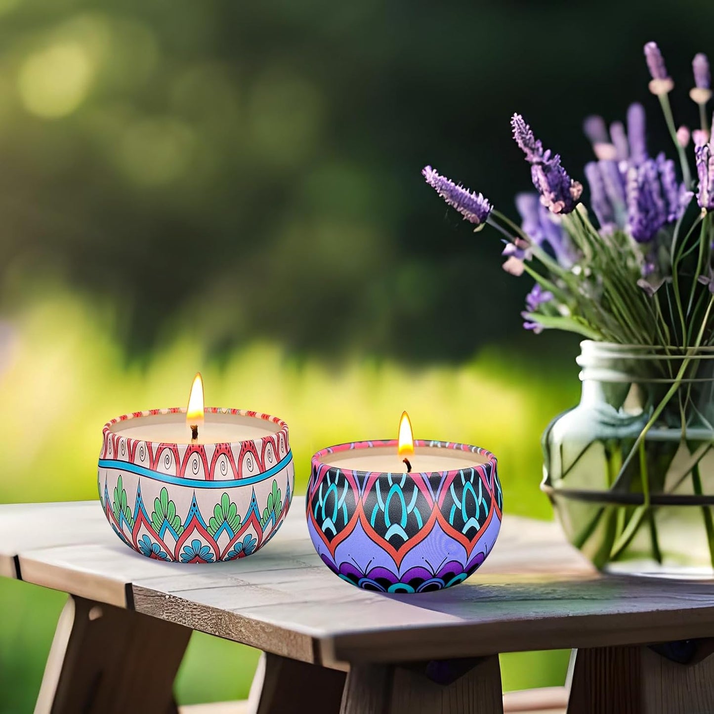 Set of 24 Small Scented Candles Soy Wax Aromatherapy Candles 2.5 OZ Portable Tin Candles with Lid, Relaxation Gifts Basket for Mother, Women, Friends and Coworkers