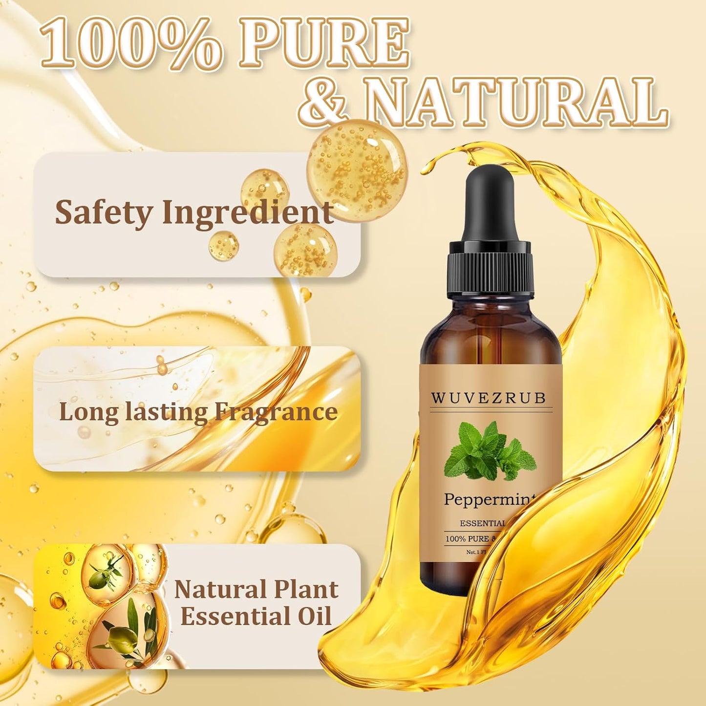 Peppermint Essential Oil 30ML - 100% Pure and Natural Oils for Aromatherapy Diffuser - 1 Fl Oz/Peppermint