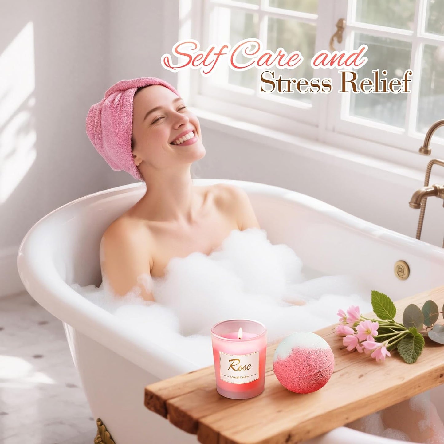 Mothers Day Gifts for Sister: Eletorot Unique Pink Spa Relaxation Baskets Set, Christmas, Holiday, Birthday, Valentines Day Presents for Her from Sisters