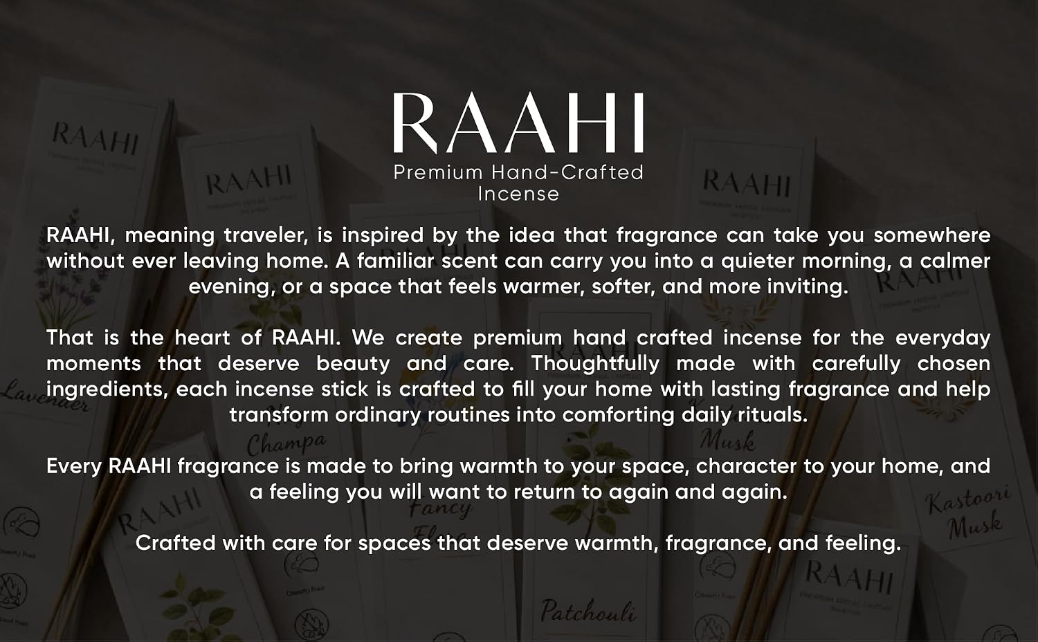 RAAHI Fancy Flora Incense Sticks with Holder, 120 Count, Handcrafted Scented Incense for Home Fragrance, Meditation, Yoga and Room Ambiance
