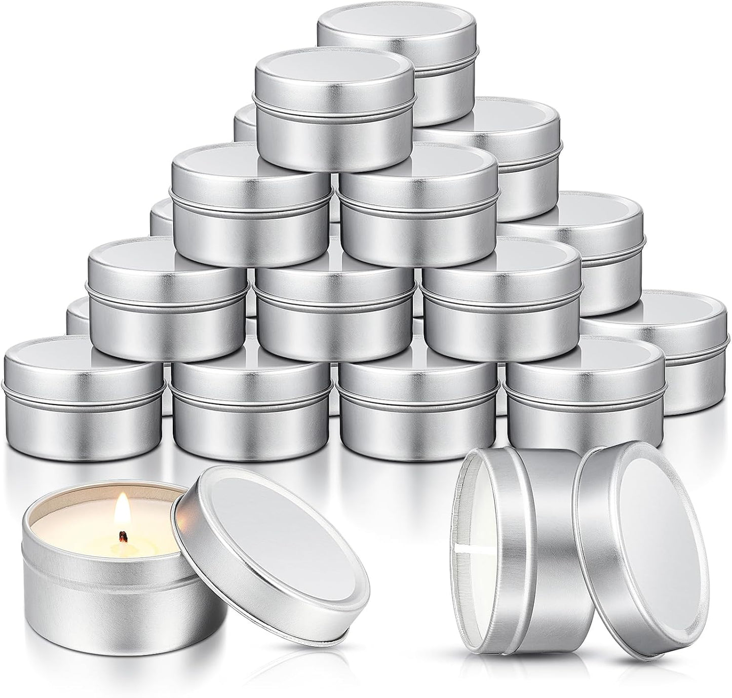 Conelist 24 Pcs Mini Candles Party Favors DIY Baby Shower Tealights Bulk Personalized Candle Tins with Lids Gifts for Guests Bridesmaid Wedding Birthday