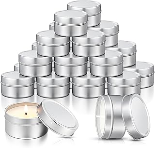 Conelist 24 Pcs Mini Candles Party Favors DIY Baby Shower Tealights Bulk Personalized Candle Tins with Lids Gifts for Guests Bridesmaid Wedding Birthday