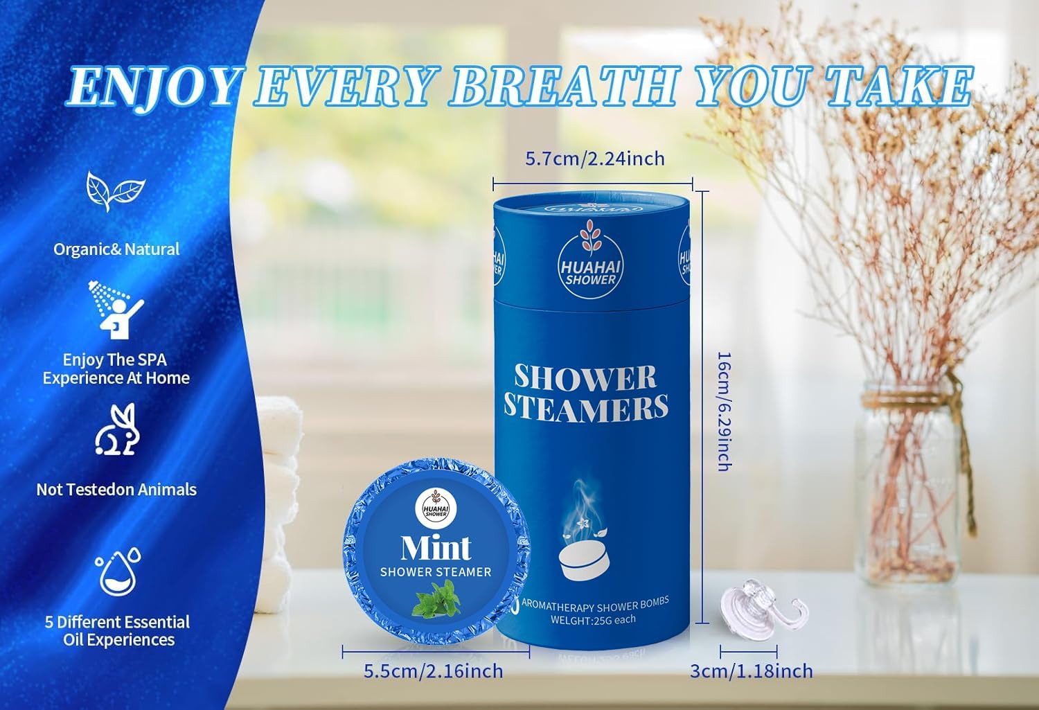 Shower Steamers Aromatherapy, Fathers Day Gift for Dad, 10-Pack Shower Tablets, Luxury Spa Gifts for Mom Women Her Wife, White Elephant, Self Care- Relaxation, Travel Essentials
