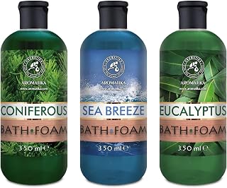 Bath Foam Set Coniferous & Sea Breeze & Eucalyptus 3x12Fl Oz - Body Care - Beauty - Bathing - Body Care - Wellness - Relax - Aromatherapy - Spa - Fresh Aroma - Bubble Baths