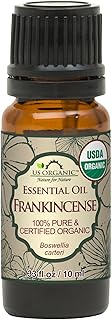 US Organic 100% Pure Frankincense (Boswellia Carteri) Essential Oil - Sourced from The Horn of Africa, USDA Certified Organic, Use Topically or in Diffuser, Perfect for Yoga or Meditation (10 ml)