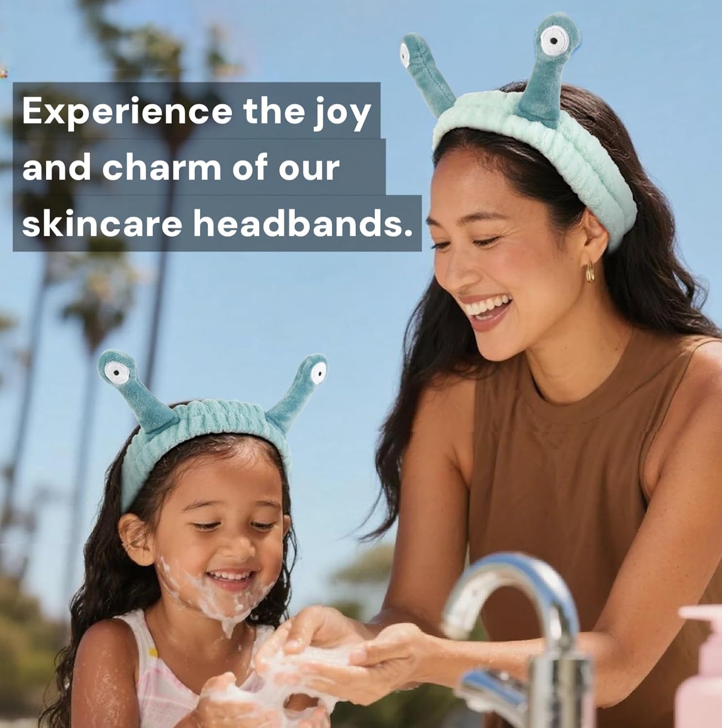 Huachi Skincare Headbands for Women Girls: Cute Snail Spa Headband for Washing Face, Makeup Face Wash Headband Funny Easter Basket Stuffers Gifts Green