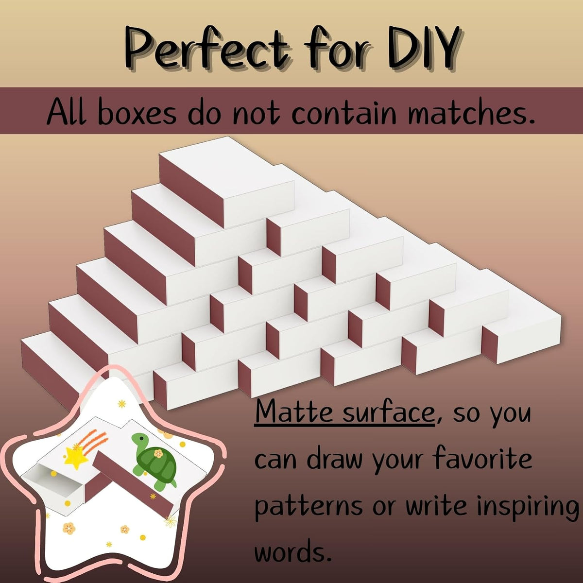 LONGIM 60pcs Blank Match Boxes without Matches Empty Matchboxes for Crafts