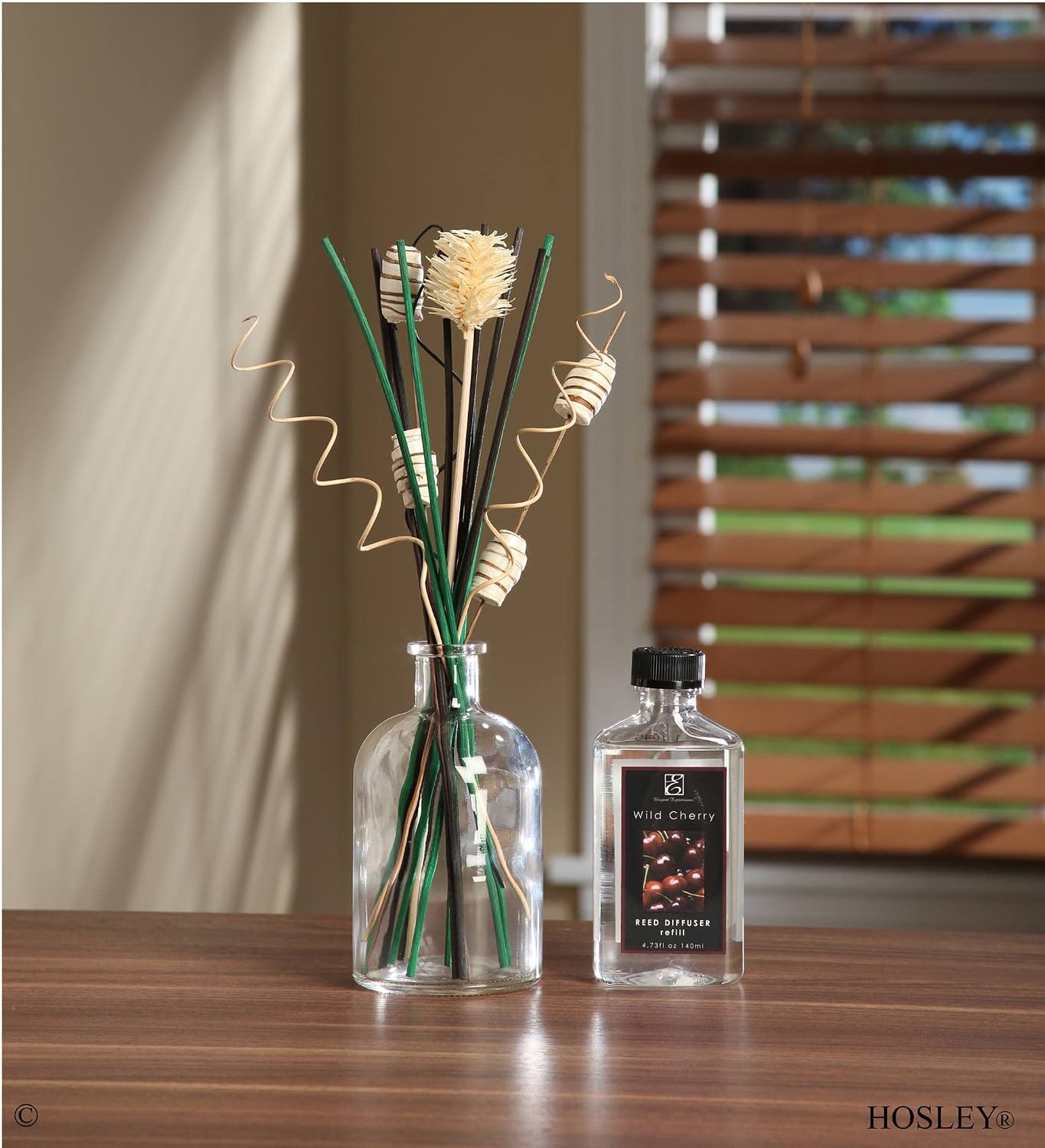 Hosley Wild Cherry Scent Reed Diffuser Refill Oil, Set of 2 (140 ml Each), Long-Lasting Home Fragrance Refill for Aromatherapy, Living Room, Bathroom & Office