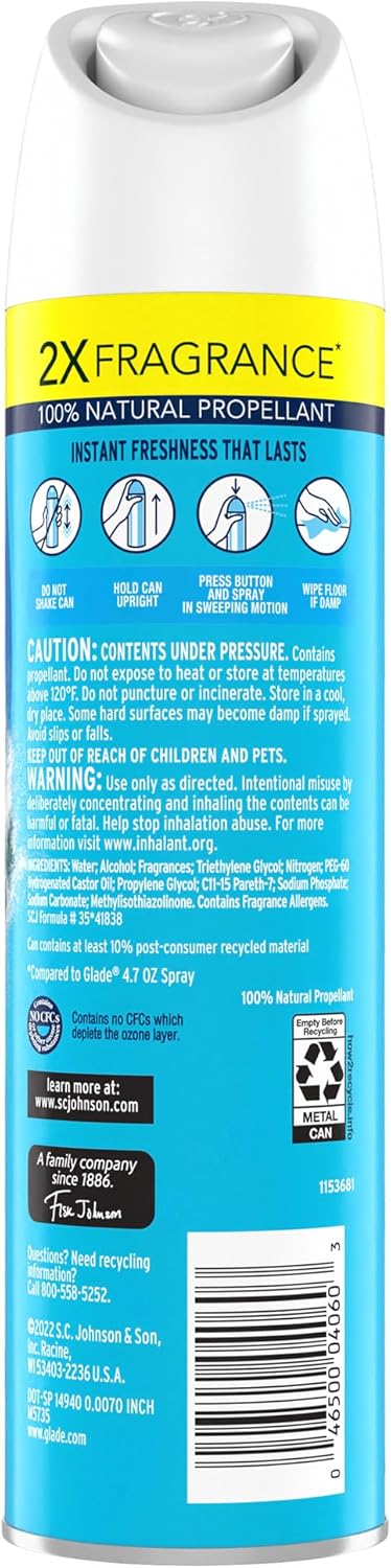 Glade Air Freshener Odor Fighting Room Spray, Aqua Waves, 8.3 oz, 2 Count