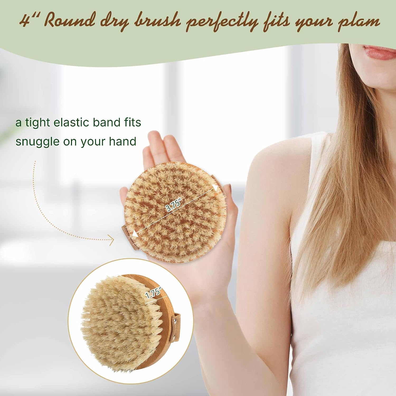 Dry Body Brush Set for Lymphatic Drainage, Round Boar Bristle Dry Brushing Body Brush with Strap, Wood Therapy Kit with Wooden Acupressure Massage Tools for Face Body Gua Sha Sculpting