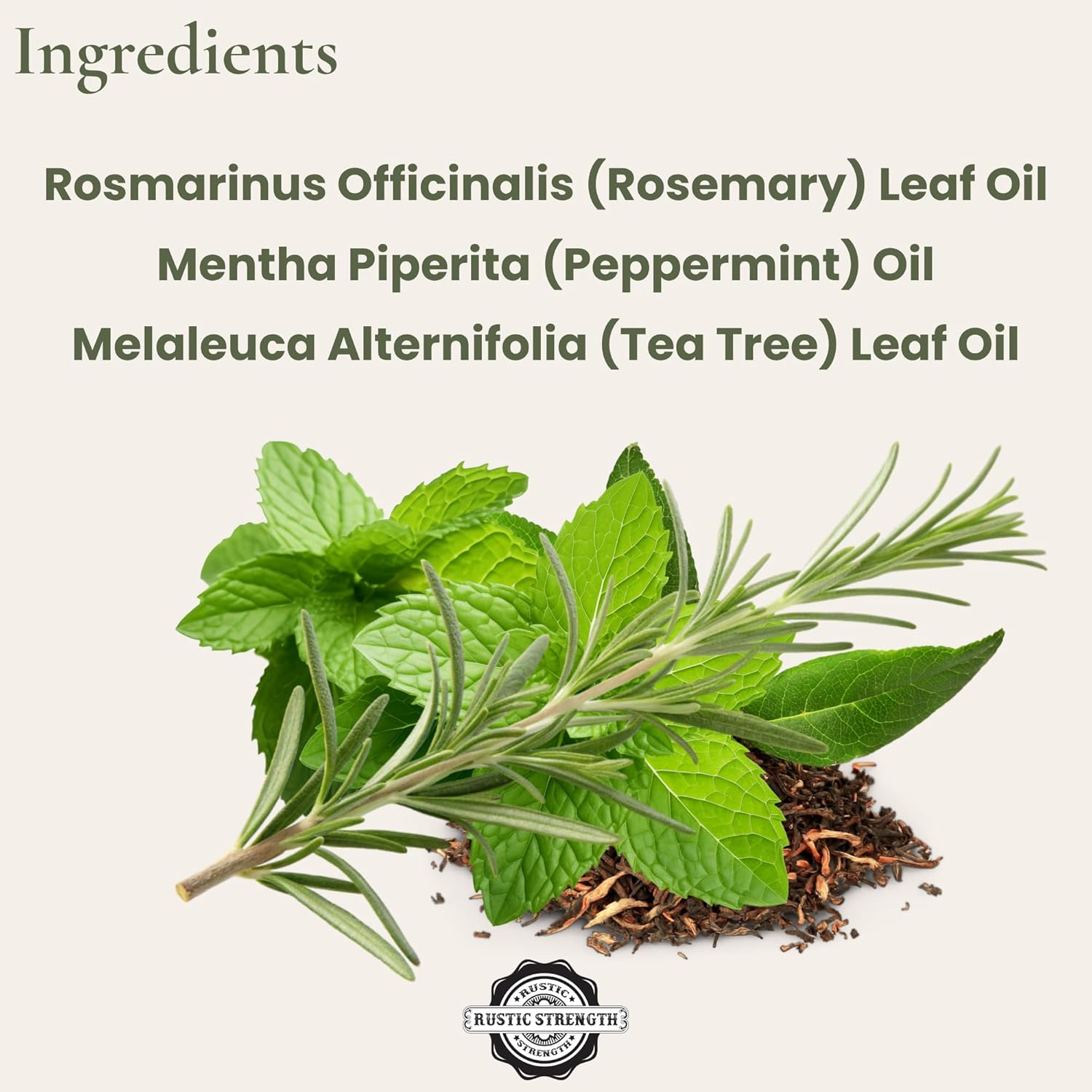 Rustic Strength 100% Pure Essential Oil Blend, Rosemary, Mint & Tea Tree, Therapeutic Grade, Non-Toxic, Aromatherapy & Home Use, 1 oz