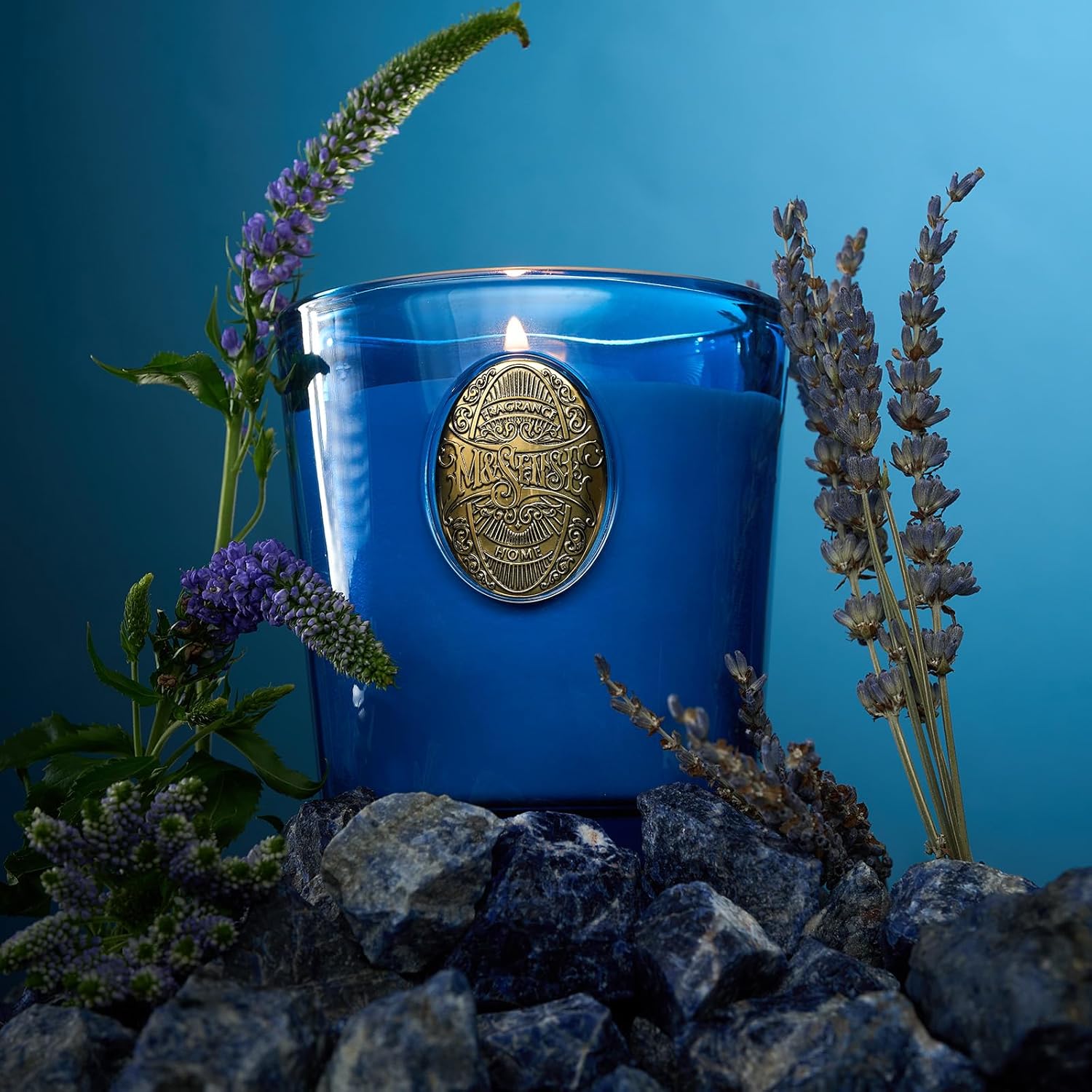 M&SENSE Natural Strong Summer Soy Candle | Peace & Blue | 9.2 oz, 50H Burn Time | Luxury Scented Candle for Relaxation, Gifting, SPA