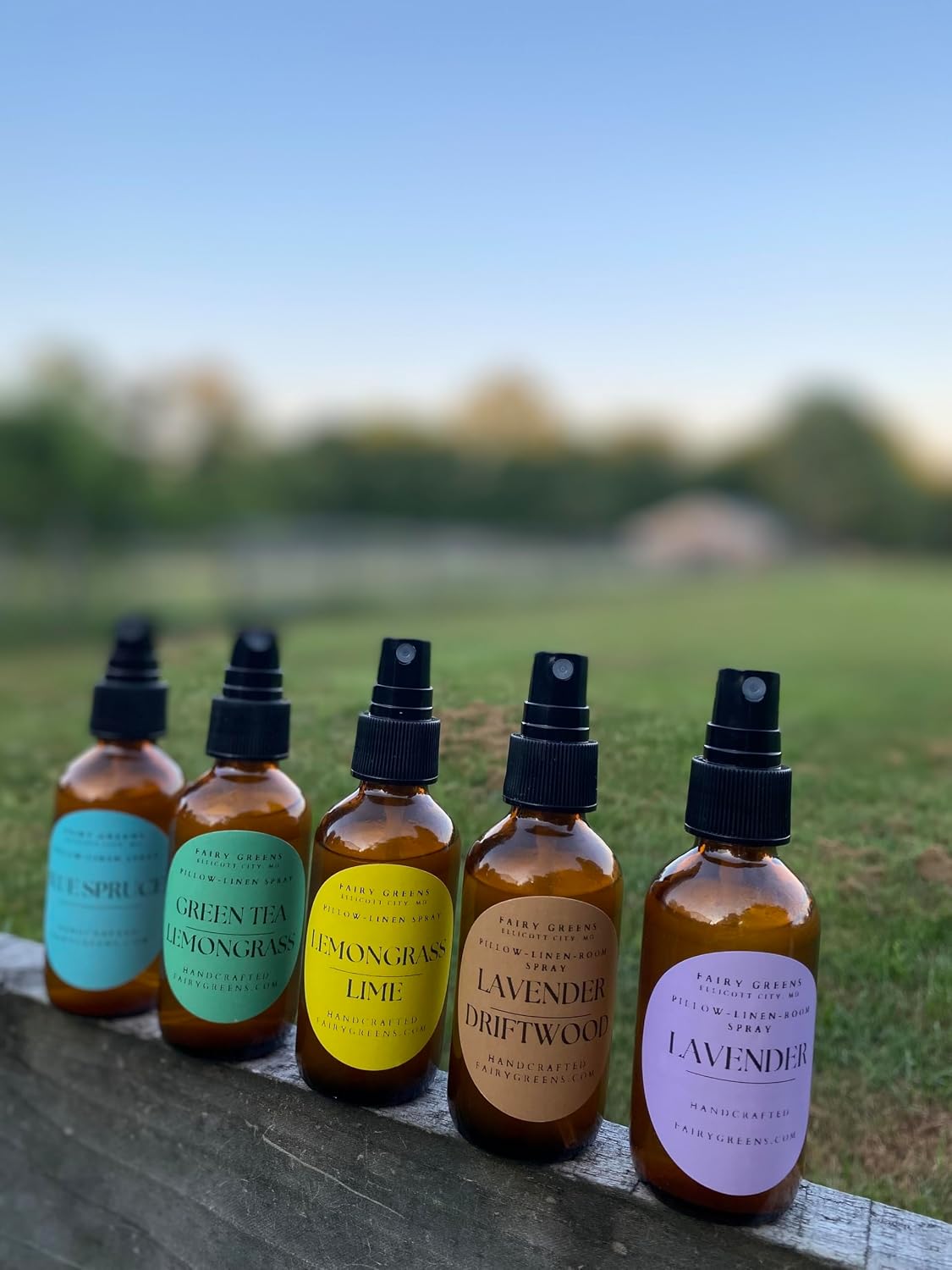 Blue Spruce Pillow/Linen/Body Spray by Fairy Greens Lavender Farm in Ellicott City, MD | All Natural | 2oz Amber Bottle