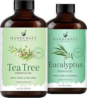 Handcraft Blends Purify & Refresh Set: Eucalyptus and Tea Tree Essential Oils – (2 x 4 Fl Oz) – 100% Pure & Natural – for Diffuser, Aromatherapy, and DIY Projects