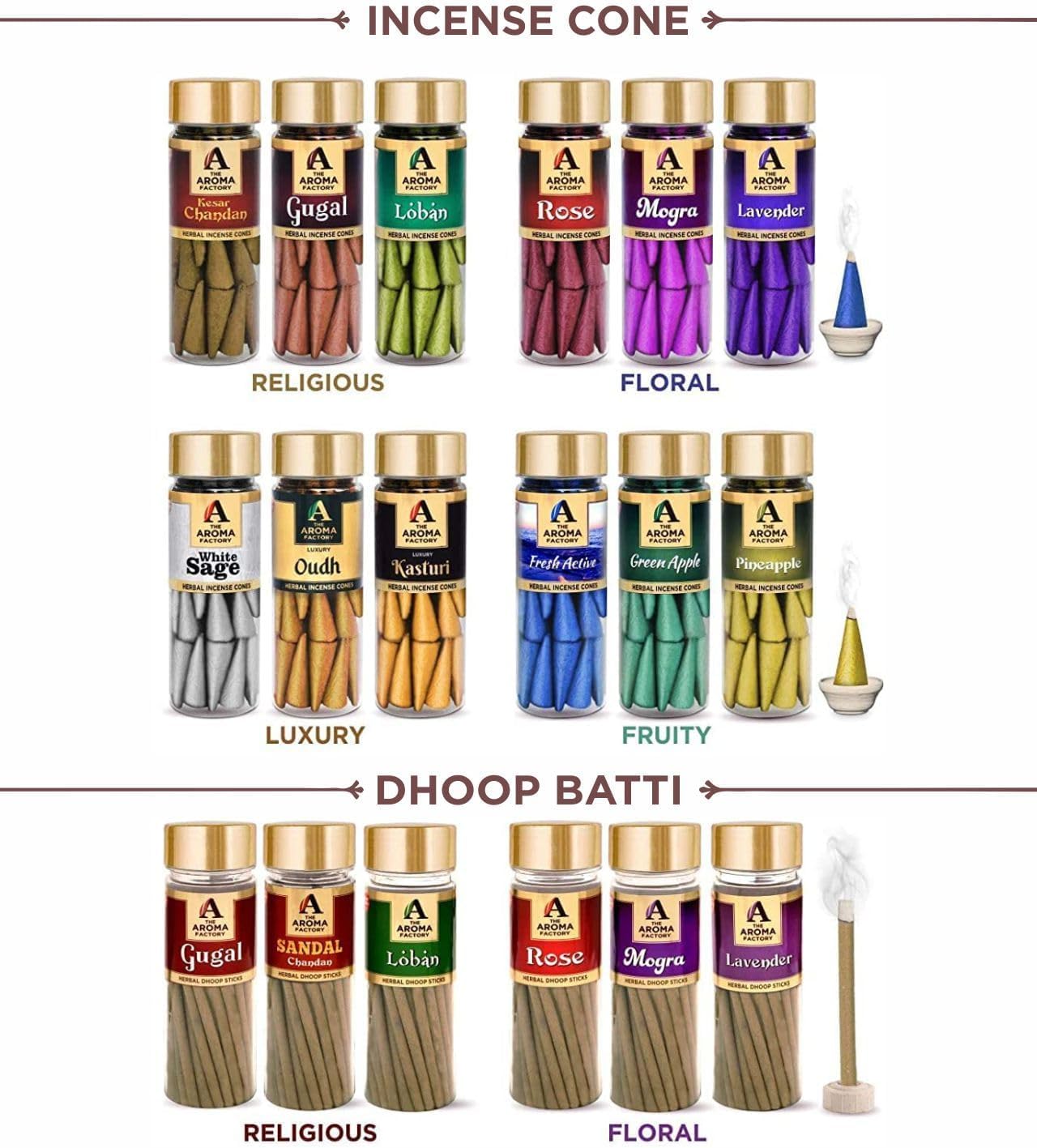 The Aroma Factory Jasmine Charcoal Free Incense Stick, Scented Agarbatti, 100% Herbal Premium Aromatherapy, Meditation Prayer Relaxation, Crafted for Luxury Seekers (100g)