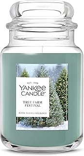 Yankee Candle Tree Farm Festival, Christmas Scented Candle, 22oz Large Jar with up to 150 Hour Burn Time, Giftable