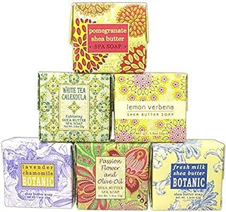 Bundle of 6 Greenwich Bay Trading Co. Soaps - 1.9oz Soaps in The Following Scents: Fresh Milk, Lemon Verbena, White Tea Calendula, Lavender Chamomile, Pomegranate Shea Butter, and Passion Flower and