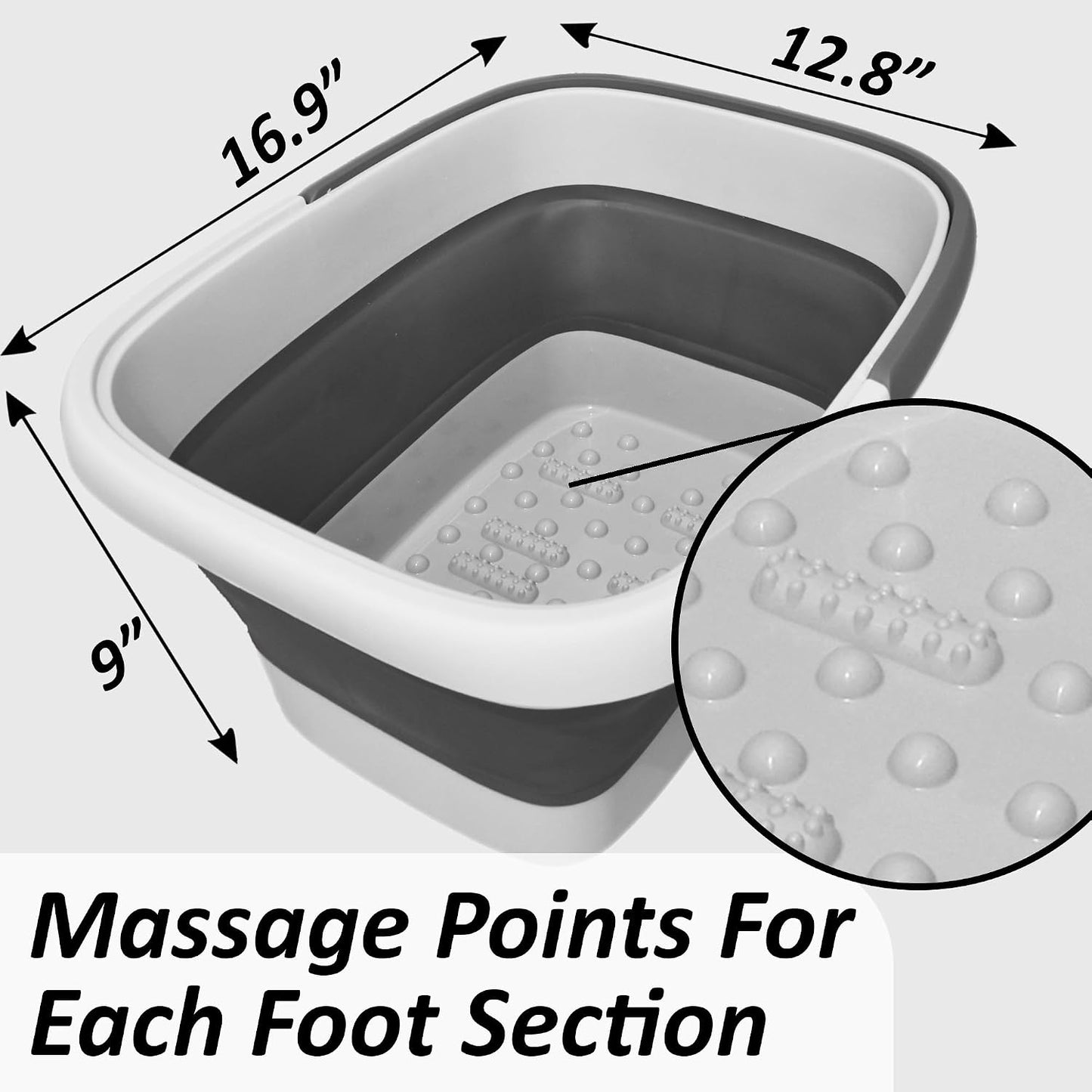 Extra Large Collapsible Foot Bath Soaking Basin Tub: Foot Spa Bucket, Pedicure Foot Spa Products, Soaker Bowl, Foot Care Gift, White The Foot Medic