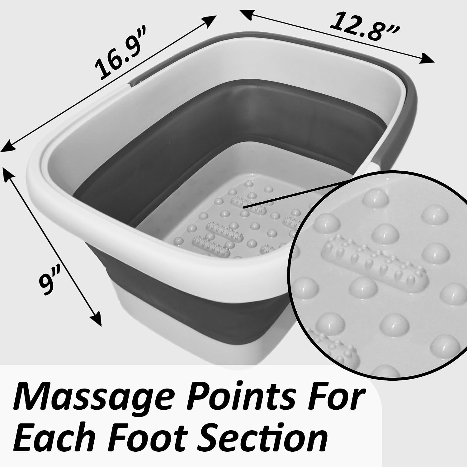 Extra Large Collapsible Foot Bath Soaking Basin Tub: Foot Spa Bucket, Pedicure Foot Spa Products, Soaker Bowl, Foot Care Gift, White The Foot Medic